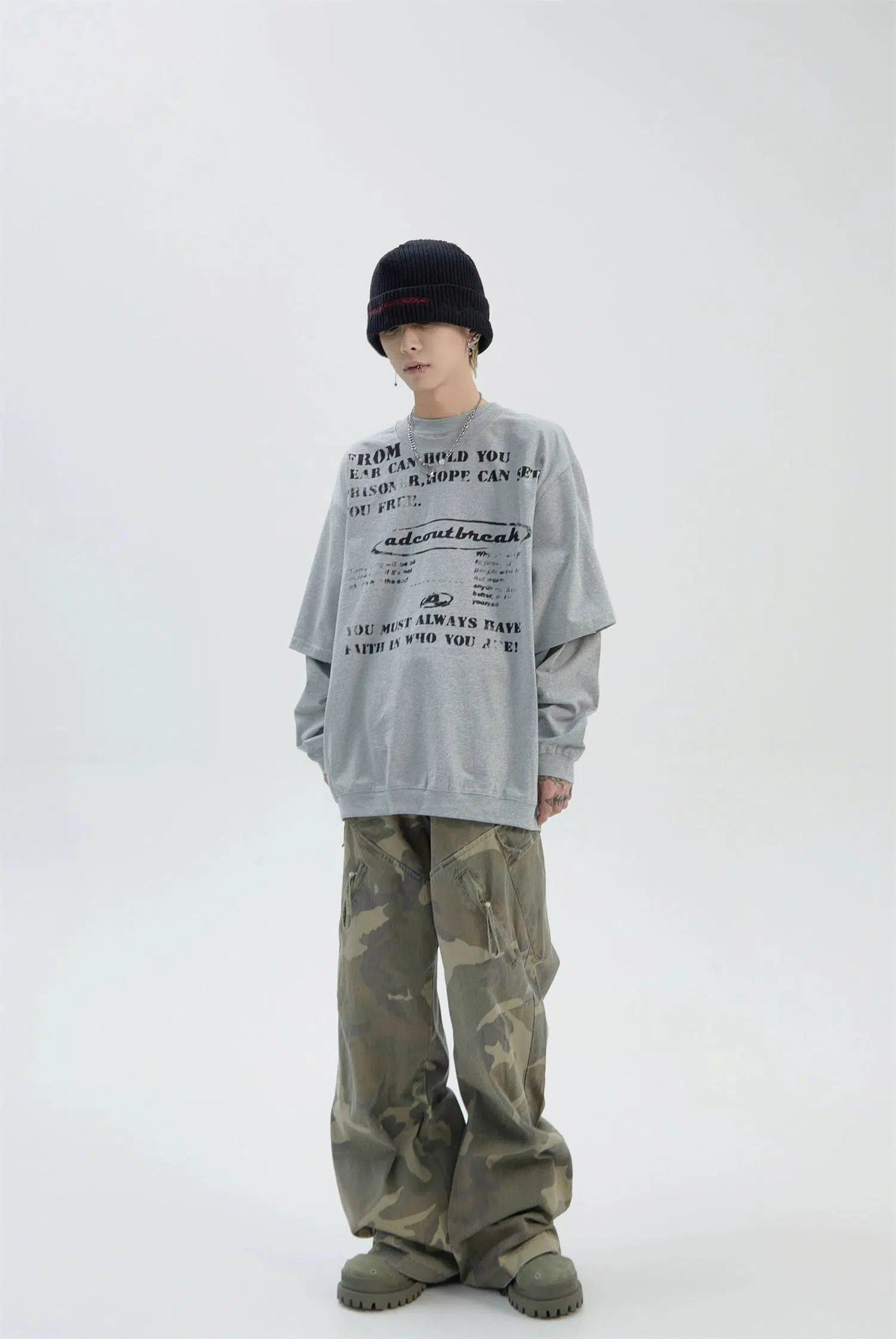 Washed Camouflage Cargo Pants Korean Street Fashion Pants By Ash Dark Shop Online at OH Vault