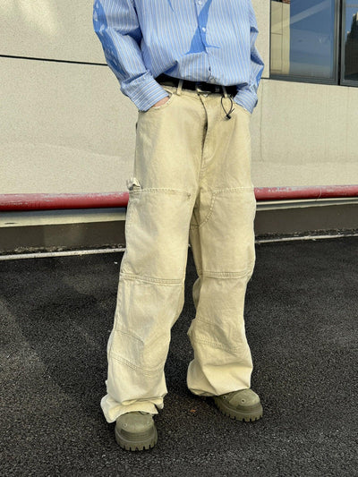 Structured Plain Workwear Jeans Korean Street Fashion Jeans By Ash Dark Shop Online at OH Vault