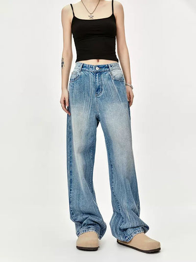 Brush Effect Washed Jeans Korean Street Fashion Jeans By Made Extreme Shop Online at OH Vault