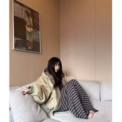 Flared Striped Knit Pants Korean Street Fashion Pants By Jump Next Shop Online at OH Vault