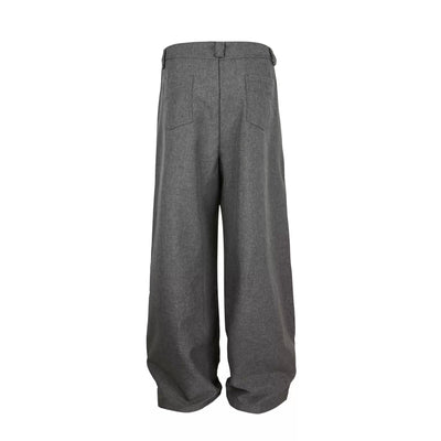 Folded Pleats Relax Fit Trousers Korean Street Fashion Trousers By Made Extreme Shop Online at OH Vault