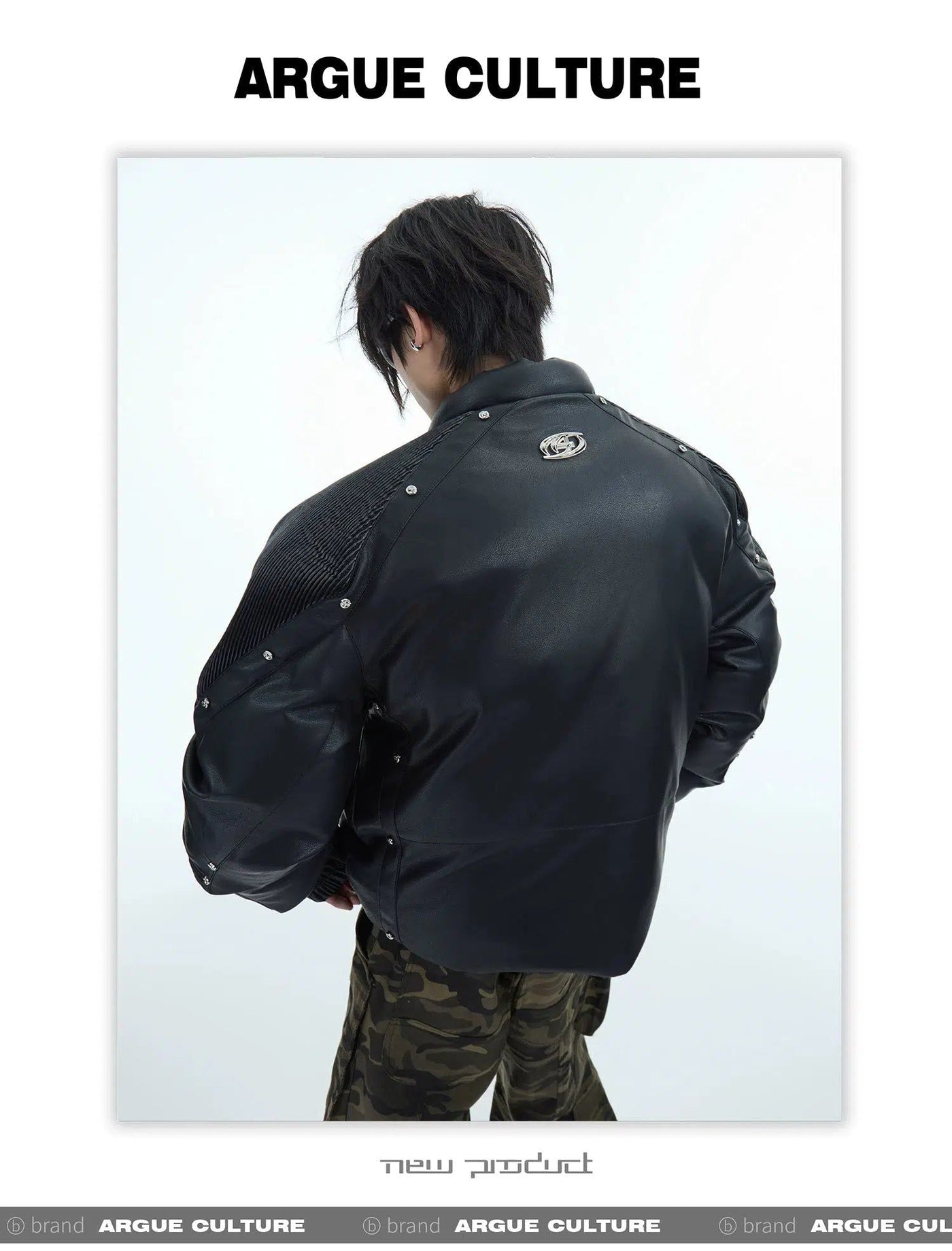 Metal Rivet Short PU Leather Jacket Korean Street Fashion Pants By Argue Culture Shop Online at OH Vault