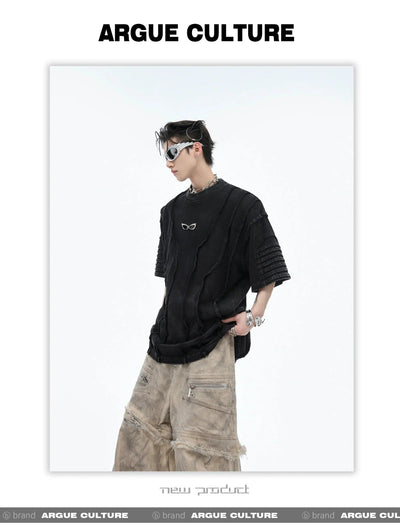 Distressed Sunglasses Detail T-Shirt Korean Street Fashion T-Shirt By Argue Culture Shop Online at OH Vault