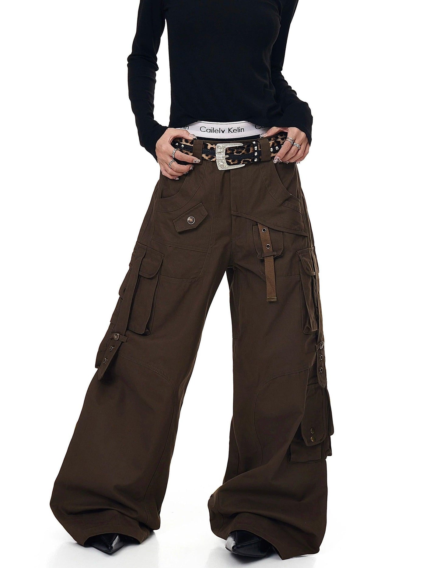 Multiple Strapped Pockets Pants Korean Street Fashion Pants By Blacklists Shop Online at OH Vault
