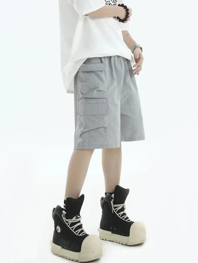 Gartered Drawstring Cargo Shorts Korean Street Fashion Shorts By INS Korea Shop Online at OH Vault