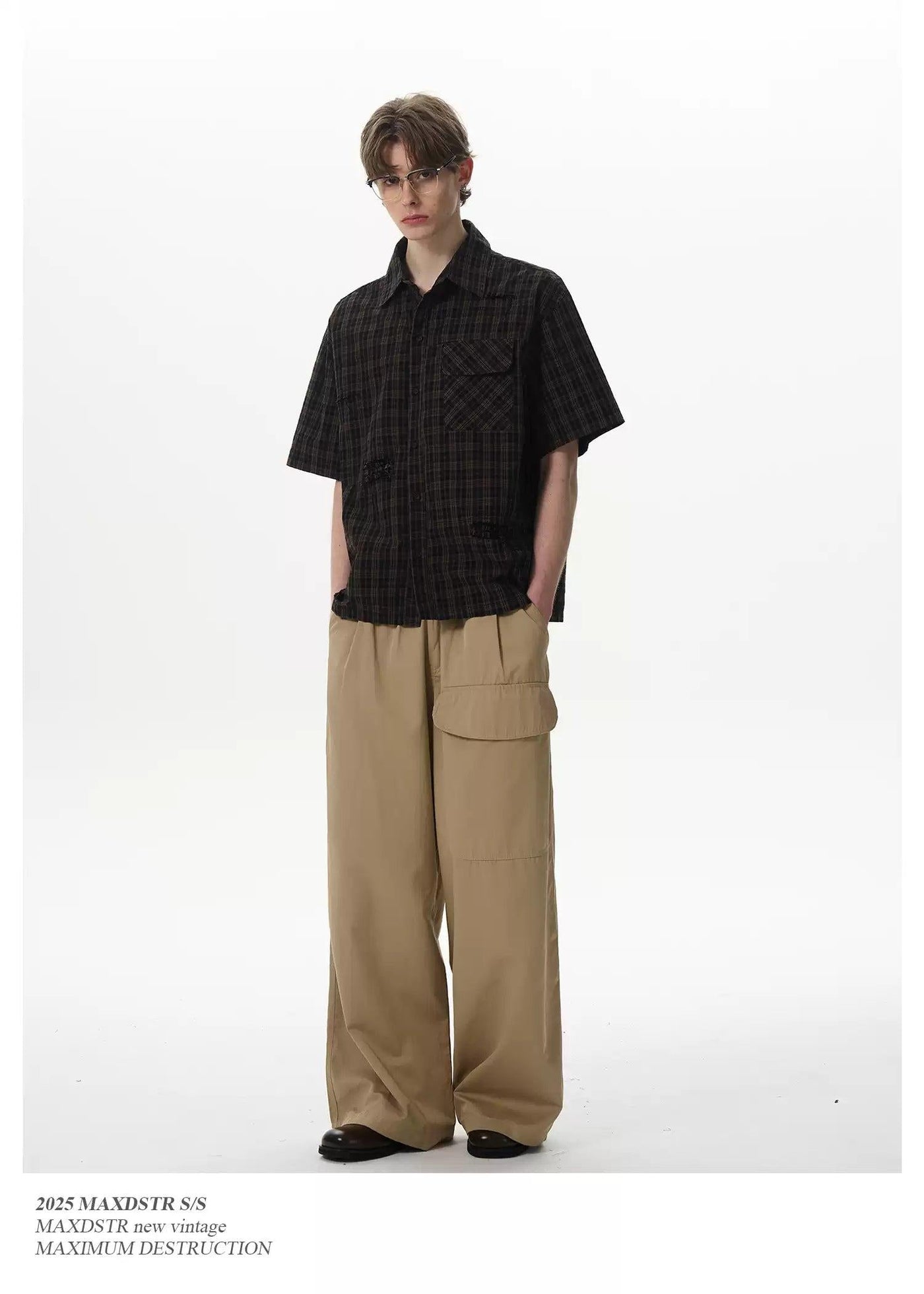 Classic Check Ripped Shirt Korean Street Fashion Shirt By MaxDstr Shop Online at OH Vault