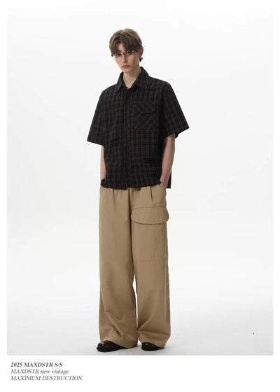Classic Check Ripped Shirt Korean Street Fashion Shirt By MaxDstr Shop Online at OH Vault