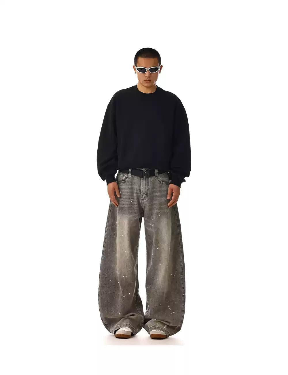 Washed Paint Splash Jeans Korean Street Fashion Jeans By MEBXX Shop Online at OH Vault