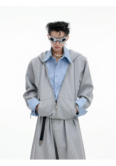 Spliced Contrast Hoodie & Wide Sweatpants Set Korean Street Fashion Clothing Set By Argue Culture Shop Online at OH Vault