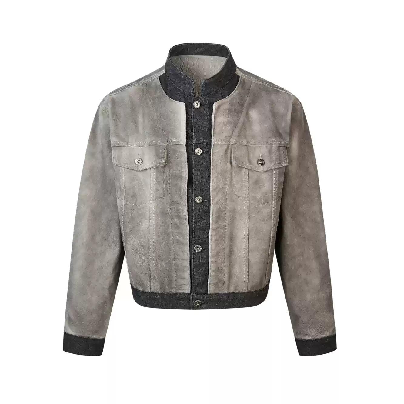 Contrast Spliced Faded Jacket Korean Street Fashion Jacket By Made Extreme Shop Online at OH Vault