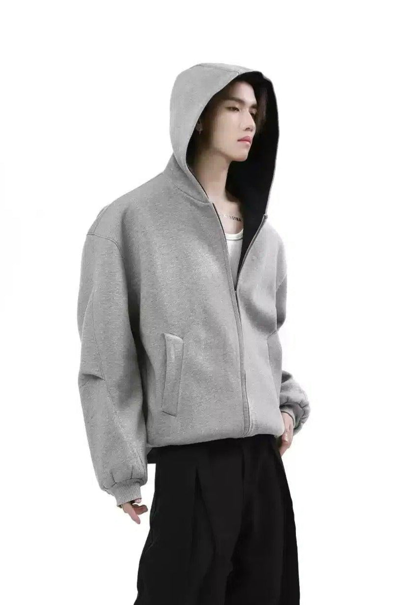 Split Color Zippered Hoodie Korean Street Fashion Hoodie By Turn Tide Shop Online at OH Vault