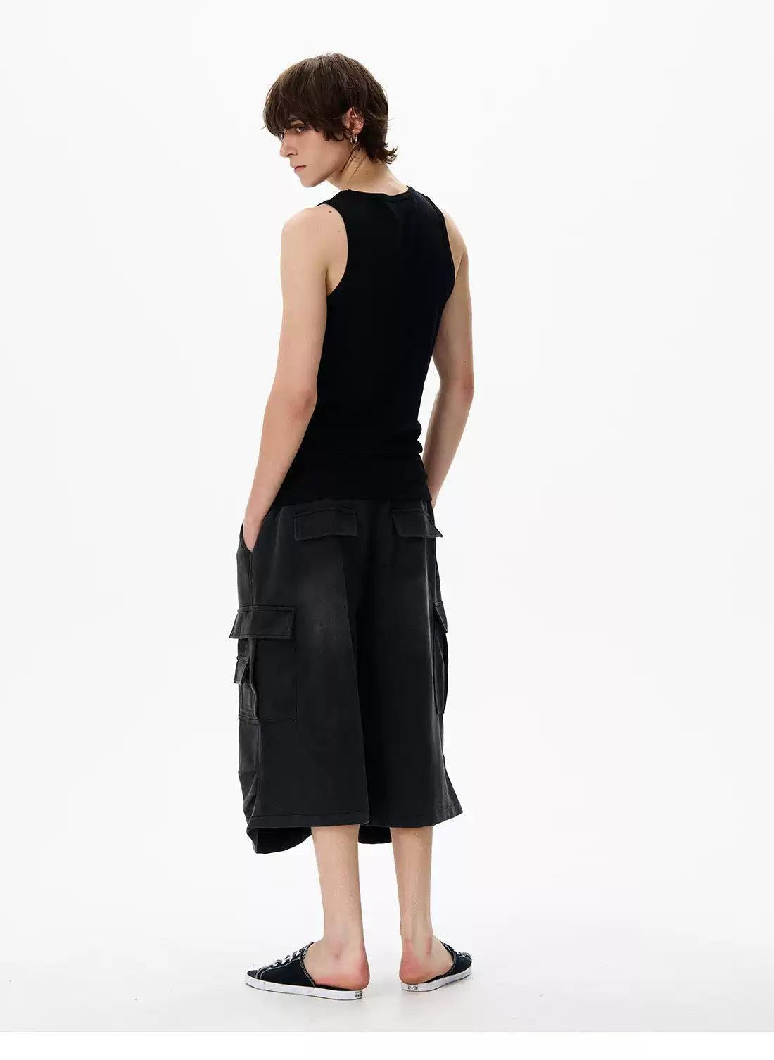Flap Pockets Denim Shorts Korean Street Fashion Shorts By 77Flight Shop Online at OH Vault