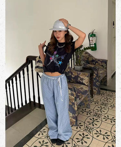 Polka Dots Waist String Jeans Korean Street Fashion Jeans By Made Extreme Shop Online at OH Vault