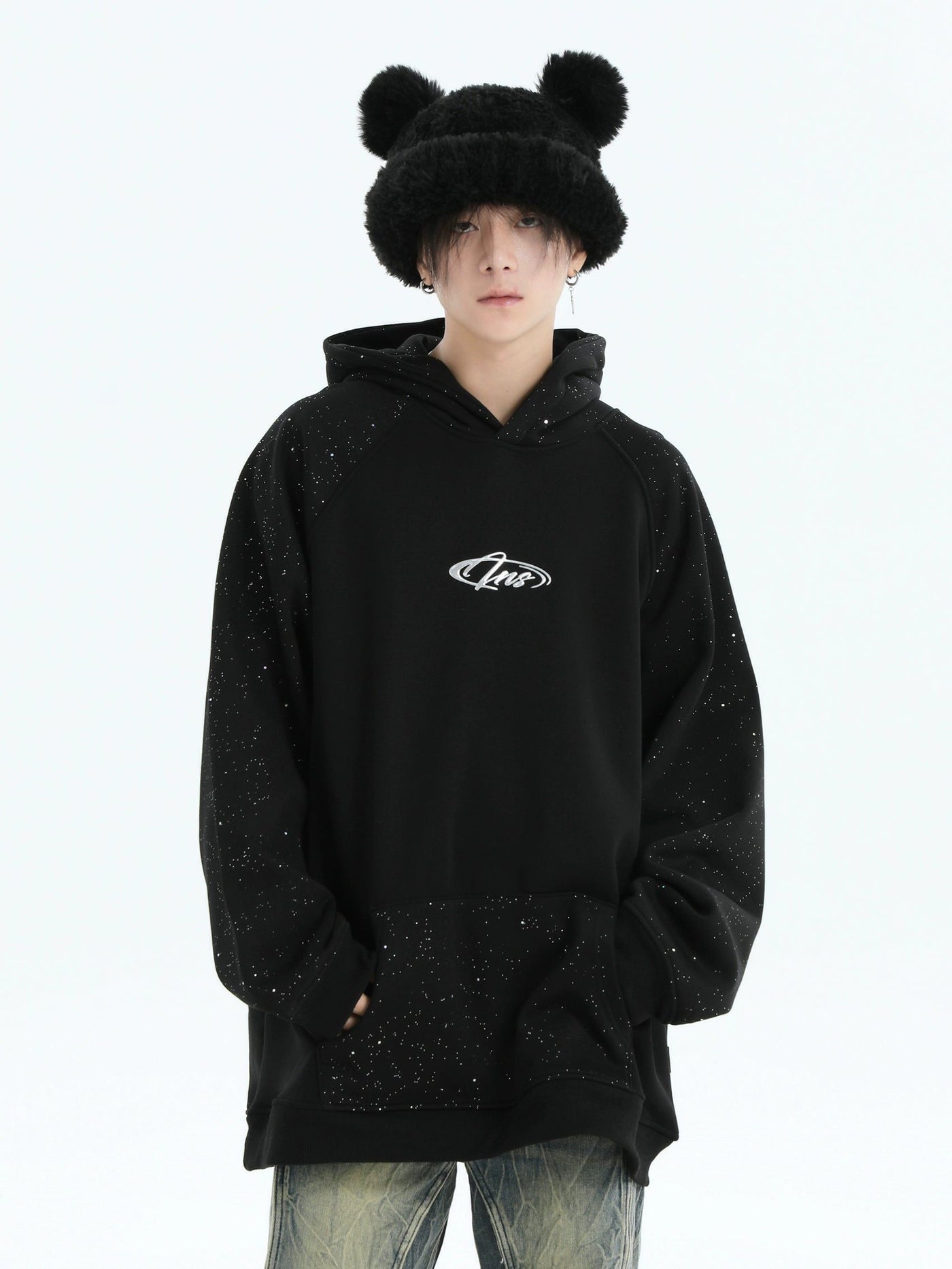 Subtle Paint Splatters Oversized Hoodie Korean Street Fashion Hoodie By INS Korea Shop Online at OH Vault