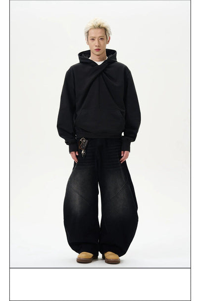 Cross-Cut Structured Hoodie Korean Street Fashion Hoodie By A PUEE Shop Online at OH Vault