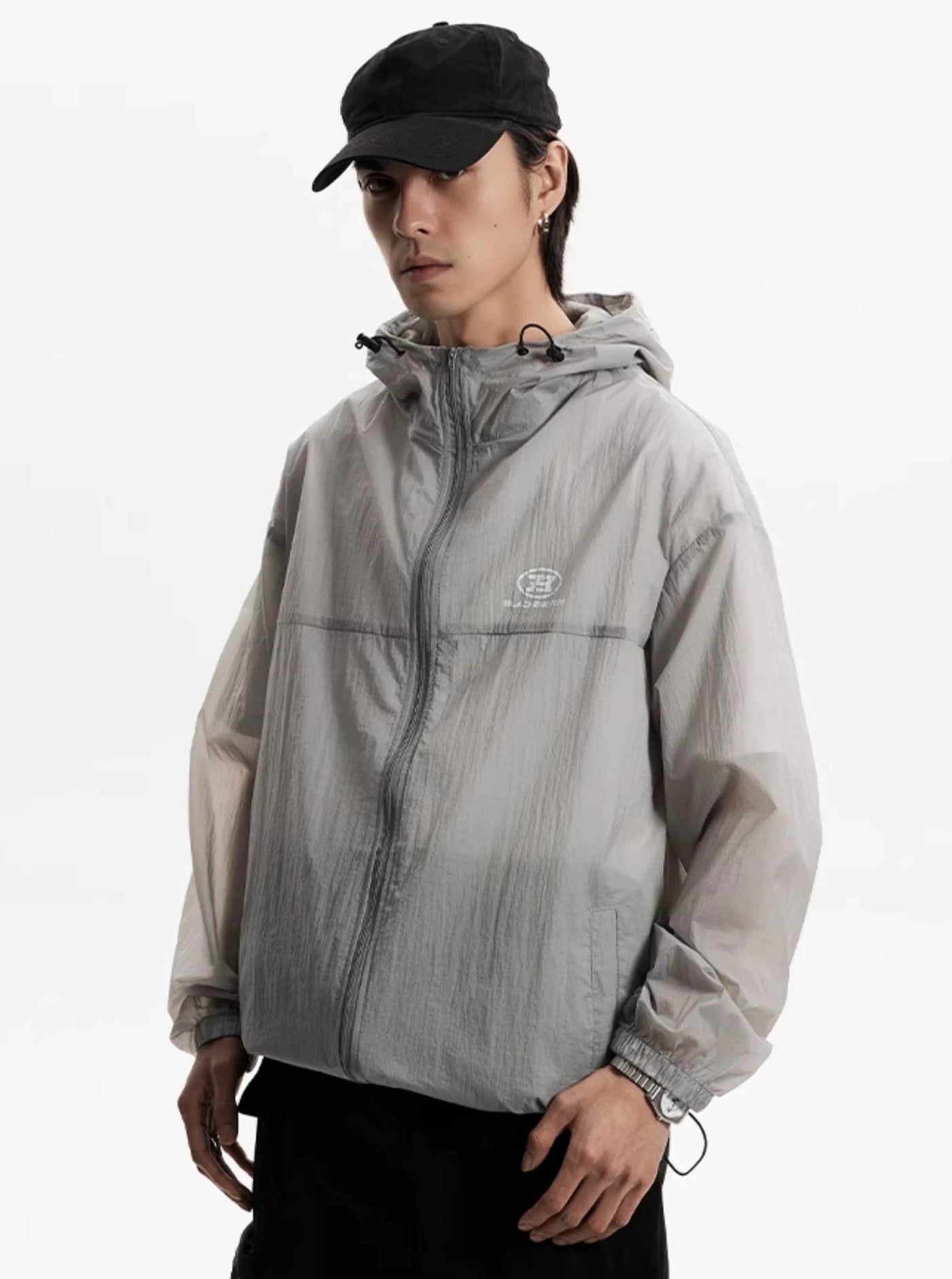 Zippered and Hooded Sun Protection Thin Jacket Korean Street Fashion Jacket By A PUEE Shop Online at OH Vault