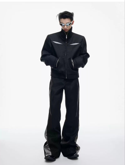 Spliced Contrast Flared Trousers Korean Street Fashion Trousers By Argue Culture Shop Online at OH Vault
