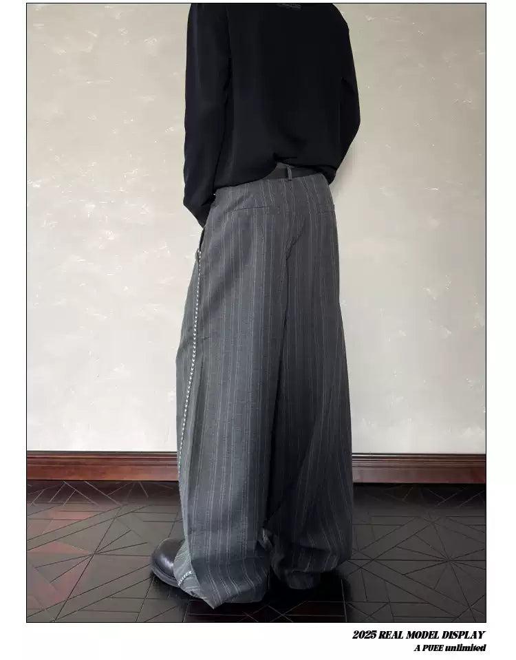 Contrast Side Seam Vertical Striped Pants Korean Street Fashion Pants By A PUEE Shop Online at OH Vault