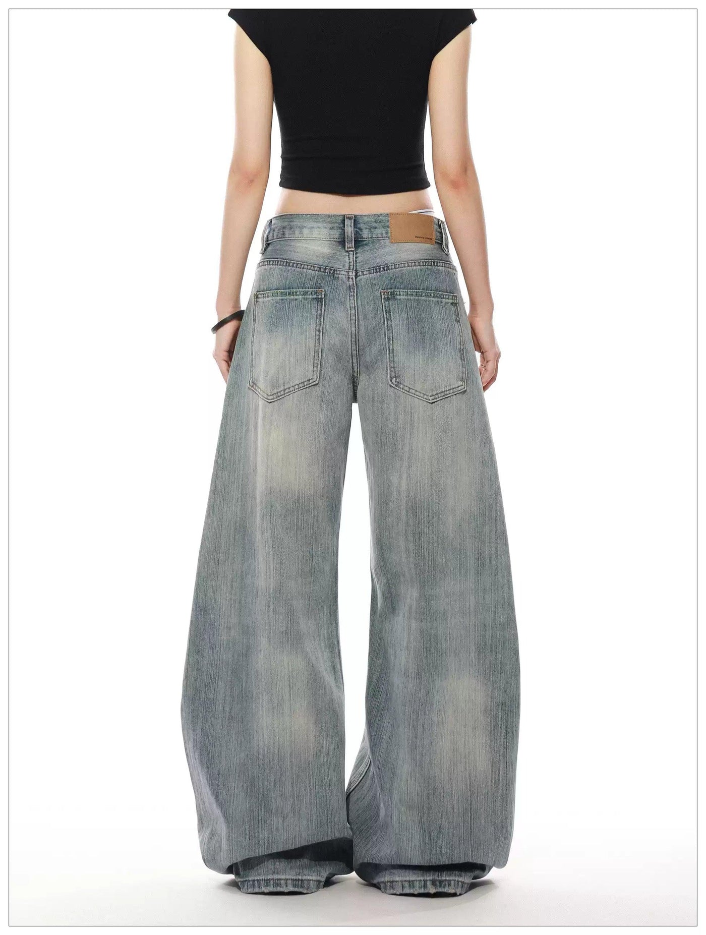 Textured Distressed Wide Jeans Korean Street Fashion Jeans By Mr Nearly Shop Online at OH Vault