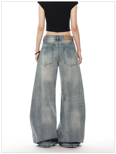Textured Distressed Wide Jeans Korean Street Fashion Jeans By Mr Nearly Shop Online at OH Vault