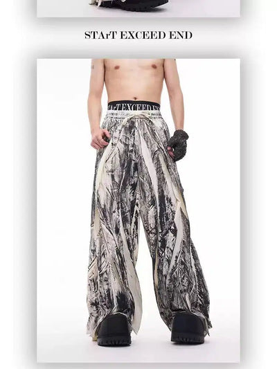 Tie-Dyed Drawstring Waist Pants Korean Street Fashion Pants By Slim Black Shop Online at OH Vault