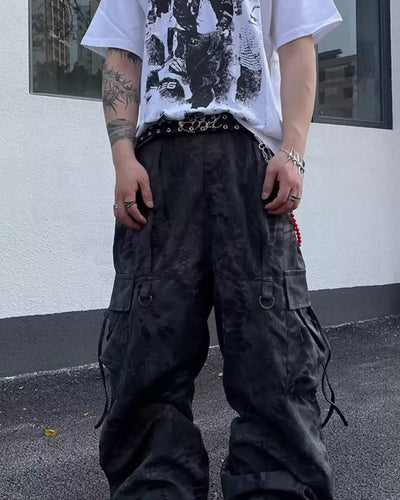 Camouflage Cargo Wide Pants Korean Street Fashion Pants By Dark Fog Shop Online at OH Vault
