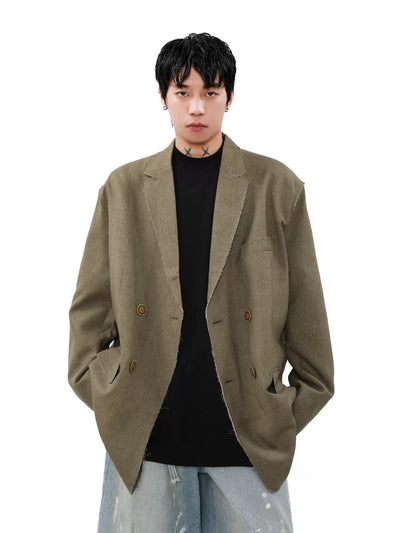 Raw Edge Oversized Blazer Korean Street Fashion Blazer By Mr Nearly Shop Online at OH Vault