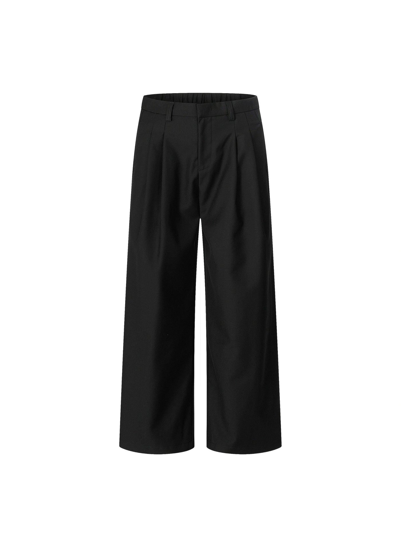 Solid Pleated Wide Trousers Korean Street Fashion Trousers By MaxDstr Shop Online at OH Vault