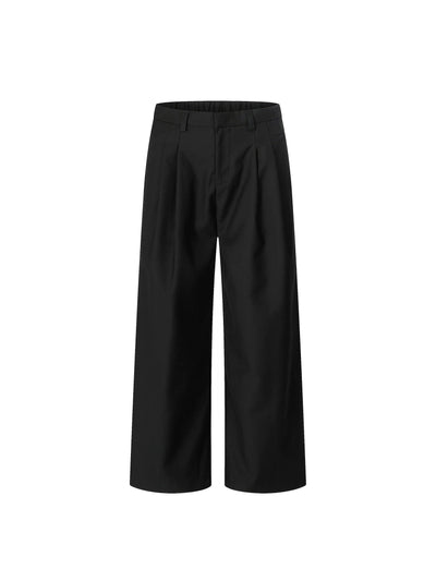 Solid Pleated Wide Trousers Korean Street Fashion Trousers By MaxDstr Shop Online at OH Vault