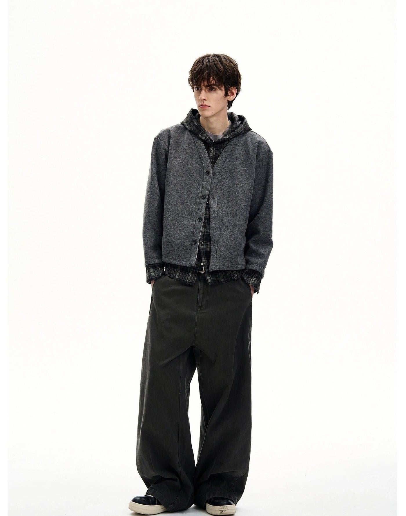 Four-Buttoned V-Neck Cardigan Korean Street Fashion Cardigan By MaxDstr Shop Online at OH Vault