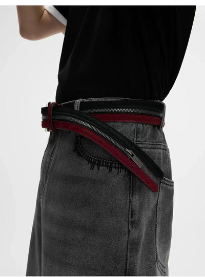 Contrast Color Zipped Belt Korean Street Fashion Belt By Argue Culture Shop Online at OH Vault