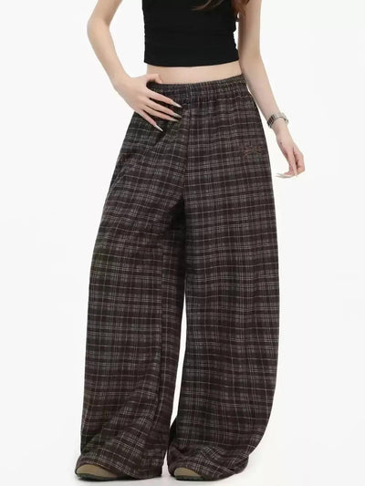Plaid Pattern Gartered Pants Korean Street Fashion Pants By INS Korea Shop Online at OH Vault