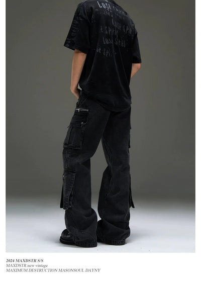 Stitched Multi-Pocket Cargo Pants Korean Street Fashion Pants By MaxDstr Shop Online at OH Vault