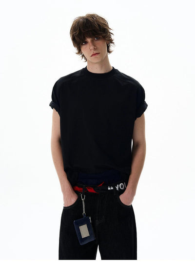 Solid Mock Neck T-Shirt Korean Street Fashion T-Shirt By 77Flight Shop Online at OH Vault
