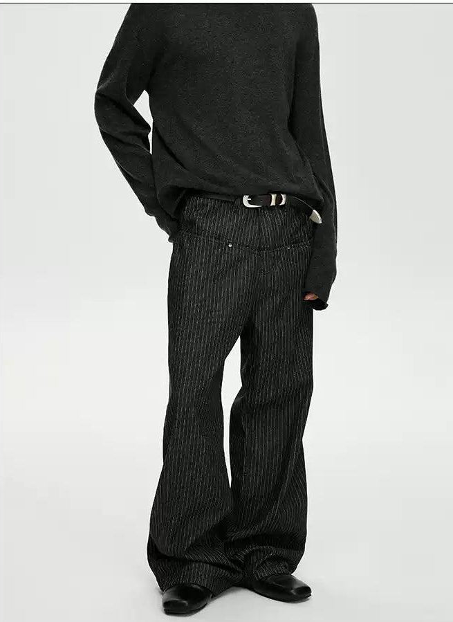 Vertical Stripes Pocket Pants Korean Street Fashion Pants By A PUEE Shop Online at OH Vault