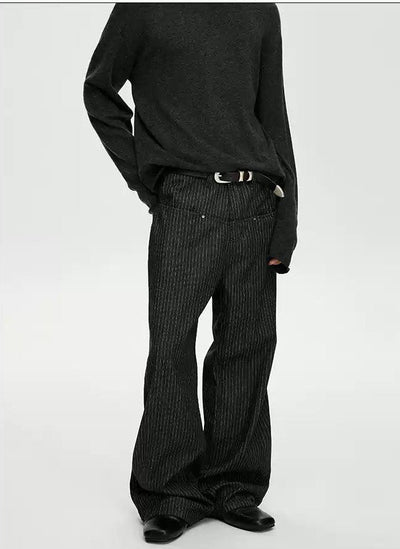 Vertical Stripes Pocket Pants Korean Street Fashion Pants By A PUEE Shop Online at OH Vault