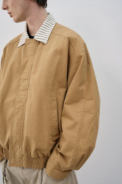 Stripe Spliced Ruched Hem Jacket Korean Street Fashion Jacket By MaxDstr Shop Online at OH Vault