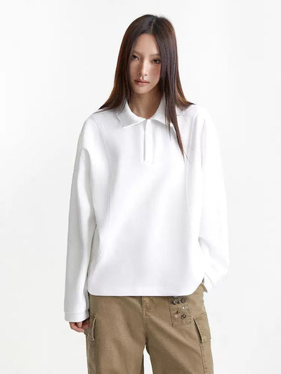 Plain Color Long Sleeves Polo Korean Street Fashion Polo By Made Extreme Shop Online at OH Vault