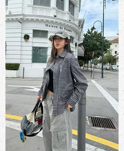 Essential Plaid Shirt Korean Street Fashion Shirt By Made Extreme Shop Online at OH Vault