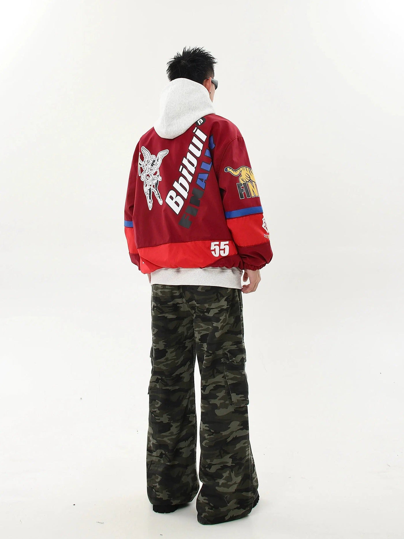 Color Contrast Graffiti Moto Jacket Korean Street Fashion Jacket By Blacklists Shop Online at OH Vault