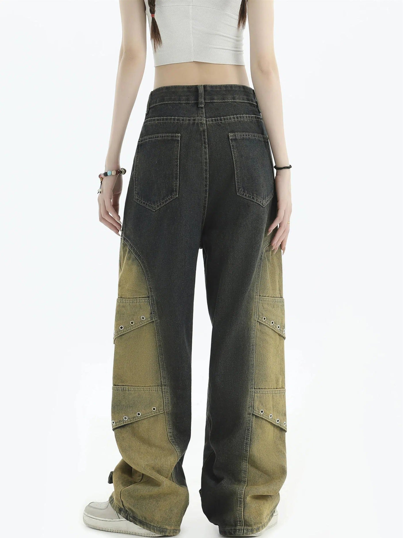 Yellow Fade Highlight Jeans Korean Street Fashion Jeans By INS Korea Shop Online at OH Vault