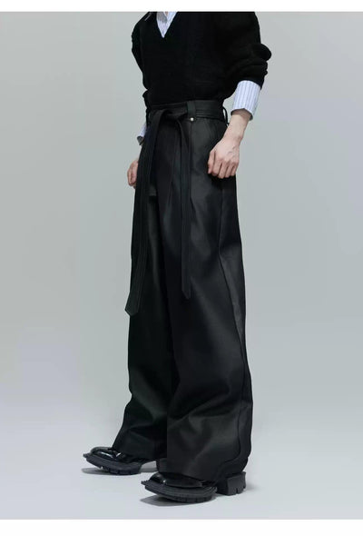 Strap Belt Wide Leg Sheer Pants Korean Street Fashion Pants By Argue Culture Shop Online at OH Vault