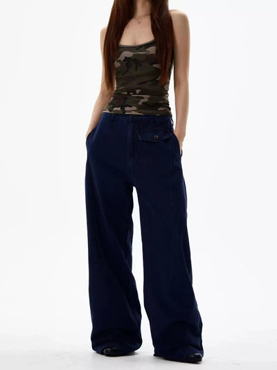 Slant Pocket Straight Fit Pants Korean Street Fashion Pants By 77Flight Shop Online at OH Vault