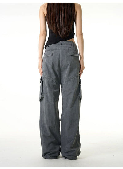 Faded Multi-Pocket Pleats Cargo Pants Korean Street Fashion Pants By 77Flight Shop Online at OH Vault