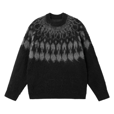 Beaded Pattern Knit Sweater Korean Street Fashion Sweater By JHYQ Shop Online at OH Vault