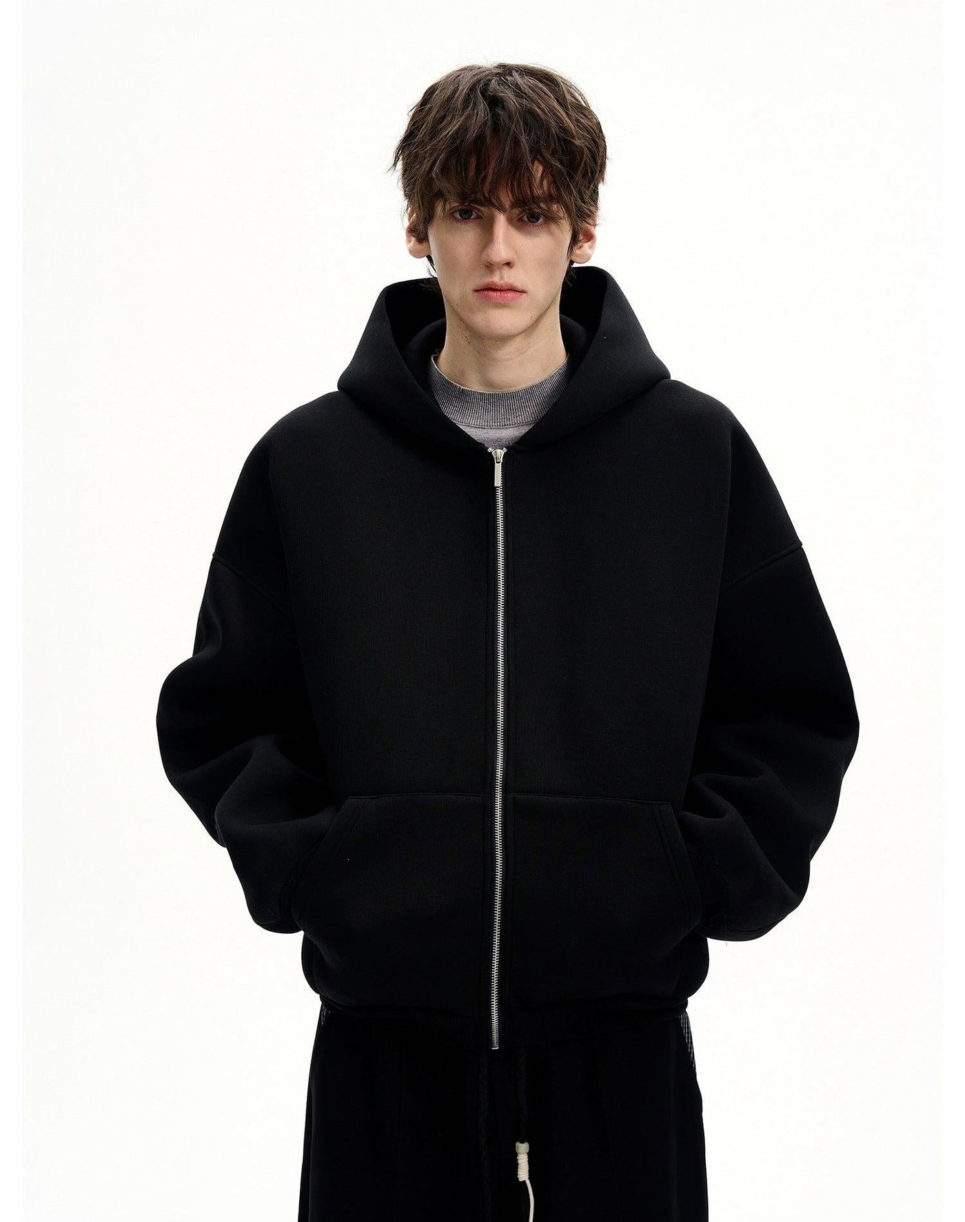 Oversize Fit Zip-Up Hoodie Korean Street Fashion Hoodie By MaxDstr Shop Online at OH Vault