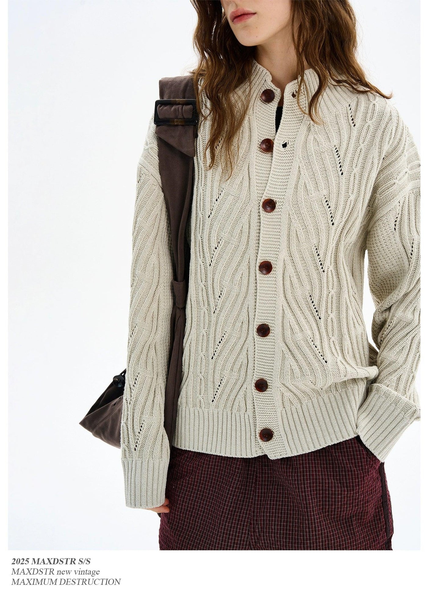 Textured Ribbed Knit Cardigan Korean Street Fashion Cardigan By MaxDstr Shop Online at OH Vault