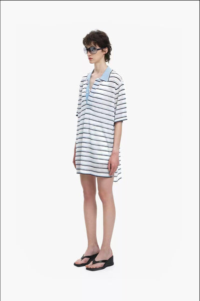 Sheer Striped Relax Fit Polo Korean Street Fashion Polo By Mason Prince Shop Online at OH Vault
