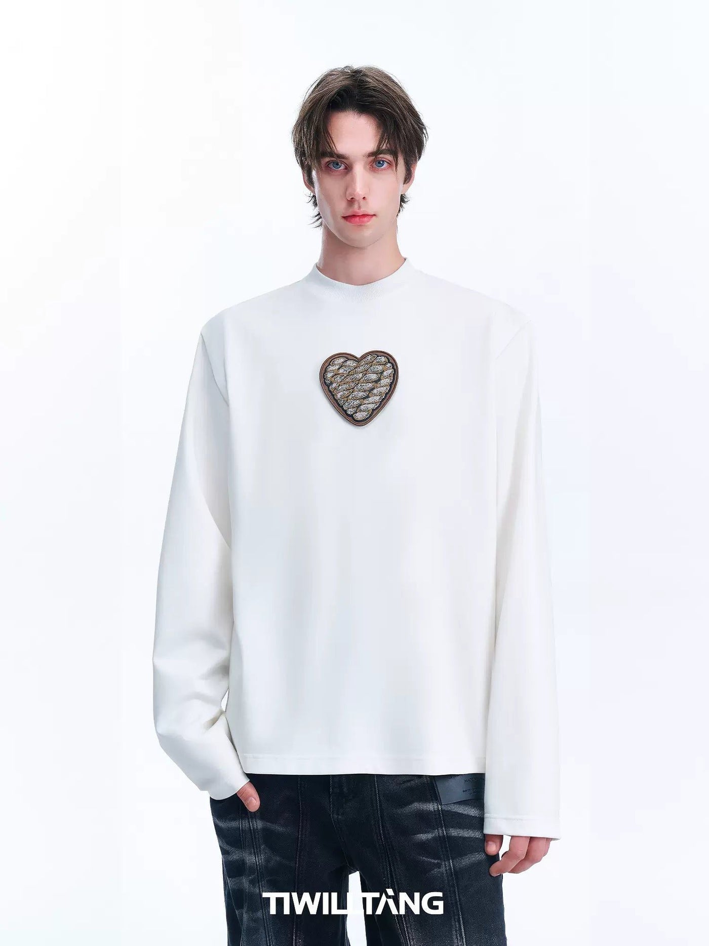 Heart Detail Long Sleeve T-Shirt Korean Street Fashion T-Shirt By TIWILLTANG Shop Online at OH Vault