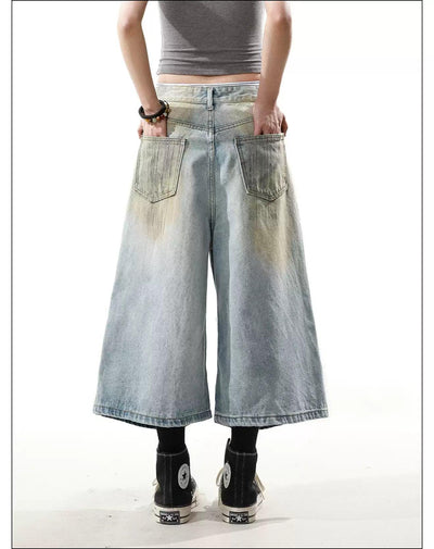 Stone Washed Ripped Denim Shorts Korean Street Fashion Shorts By Mr Nearly Shop Online at OH Vault